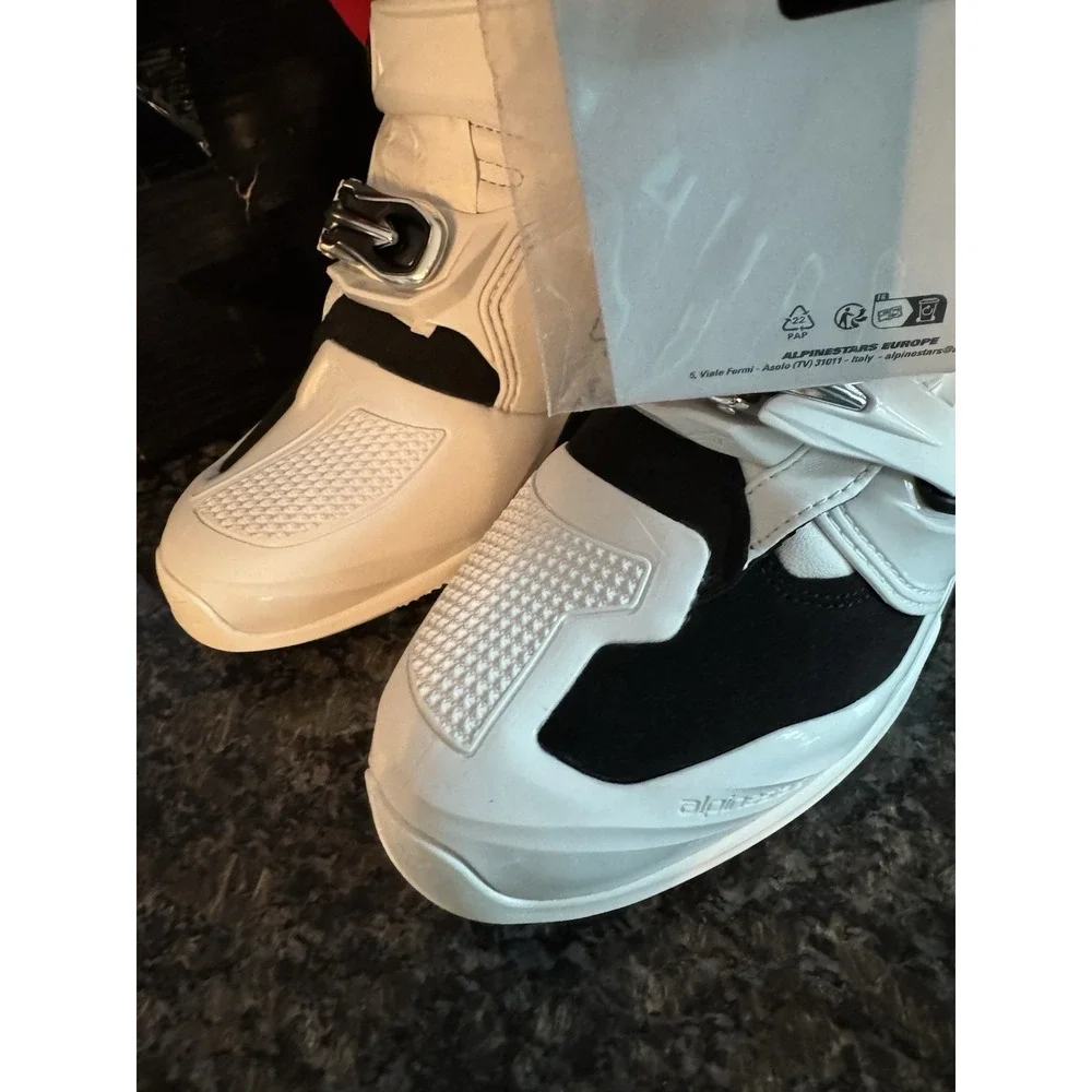 Alpinestars Tech 7 Motocross Boots Mens 11‎ White Black Dirt Bike Off-Road NEW